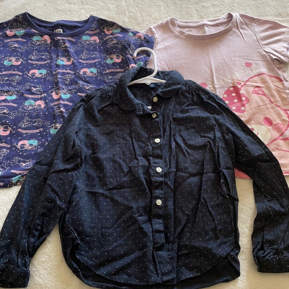 Uniqlo girls 5/6 Sanrio T-shirts & button up
